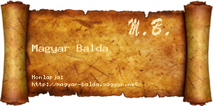 Magyar Balda névjegykártya